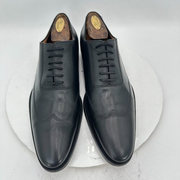 Gucci Men Size UK 9D US 9.5 Black Leather Whole Cut Lace Up Oxford Dress Shoes - Picture 1 of 12